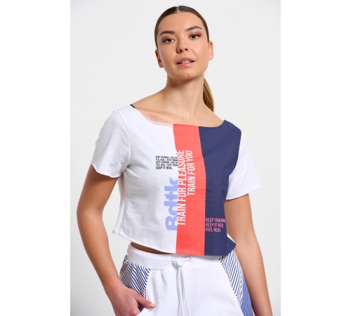 5k Bdtk 1231-902920-200 t-shirt wmn crop top - white